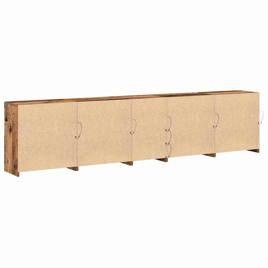LED Sideboard Oudhout 283 x 37 x 67 cm Bewerkt hout