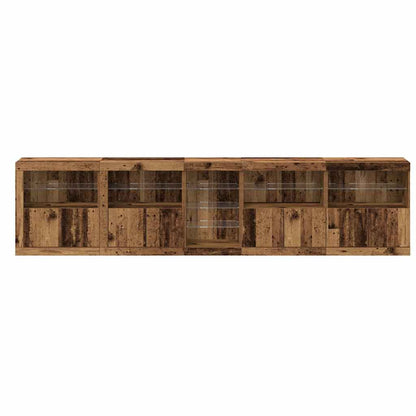 LED Sideboard Oudhout 283 x 37 x 67 cm Bewerkt hout