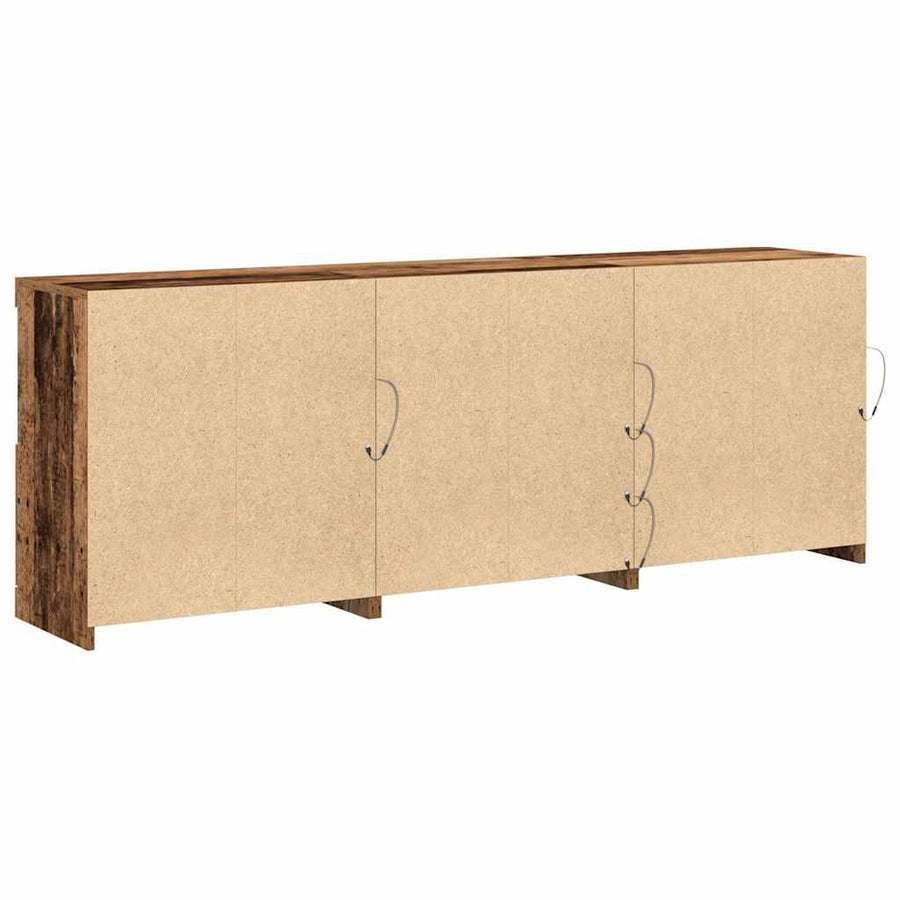 LED Sideboard Oudhout 181,5 x 37 x 67 cm Bewerkt hout