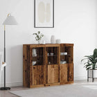 LED Sideboard 3 pcs Solid Reclaimed Wood 123 x 37 x 100 cm Engineered wood