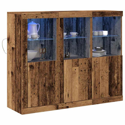 Dressoir 3 pcs Oud hout 123 x 37 x 100 cm Bewerkt hout