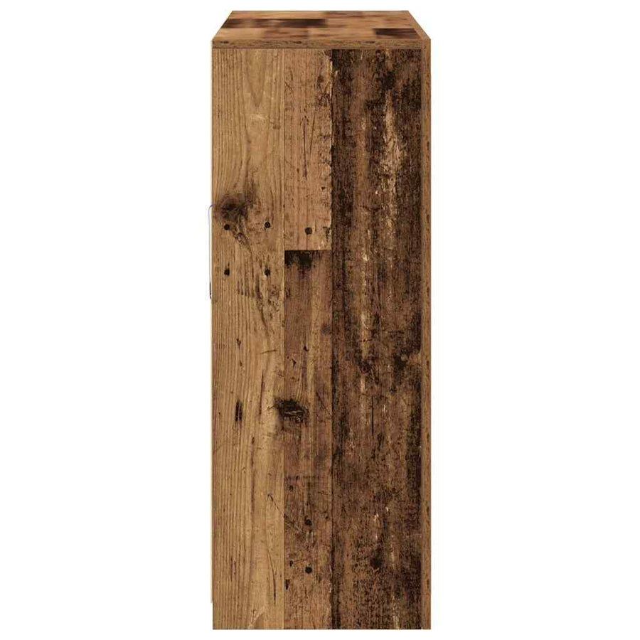 LED Sideboard Oudhout 142,5 x 37 x 100 cm Bewerkt hout