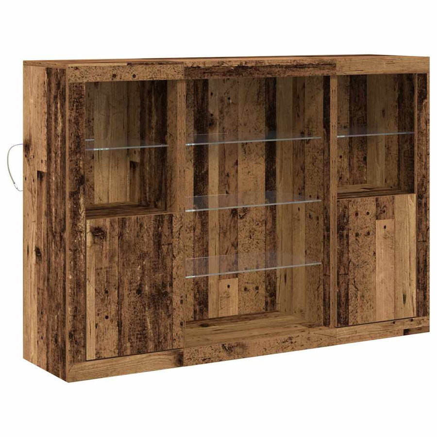 Zijtafel Met Led-Verlichting 142.5X37X100 Cm Geengineerd Hout Oud hout