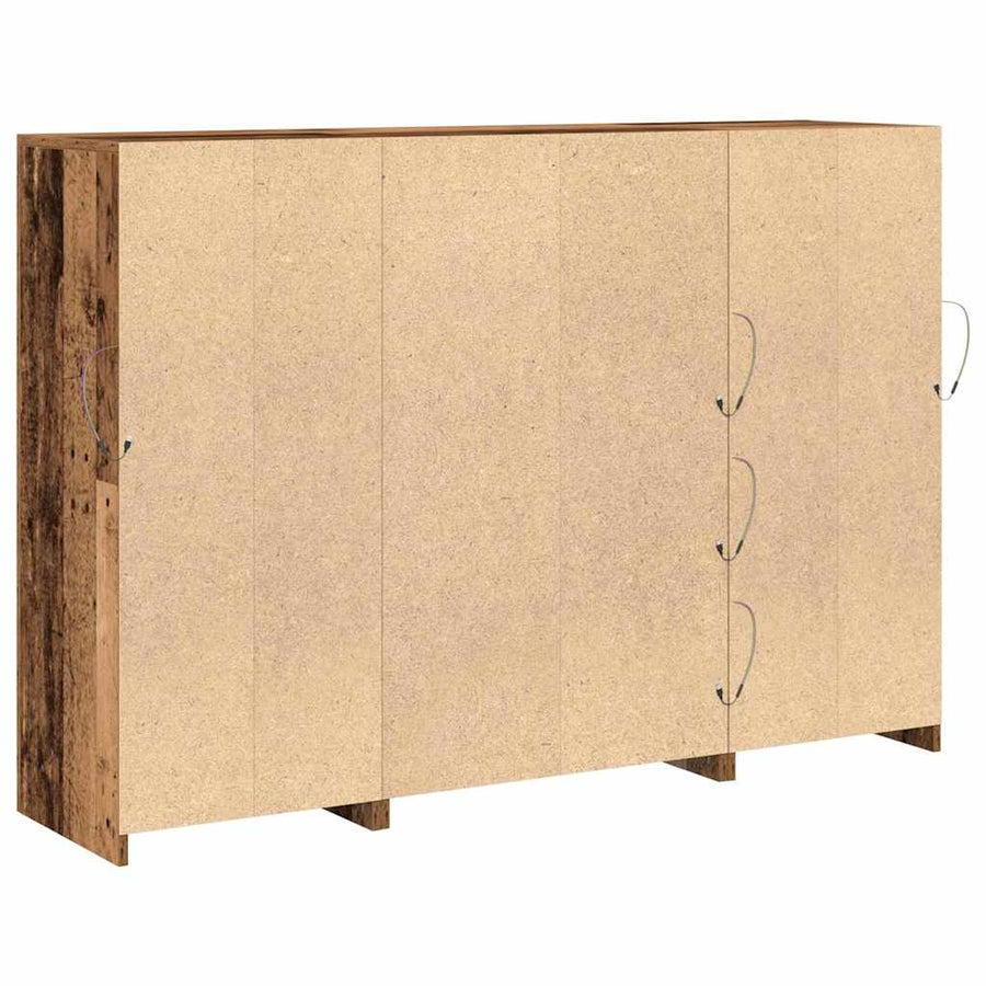 Zijtafel Met Led-Verlichting 142.5X37X100 Cm Geengineerd Hout Oud hout