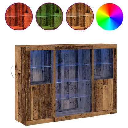 Zijtafel Met Led-Verlichting 142.5X37X100 Cm Geengineerd Hout Oud hout