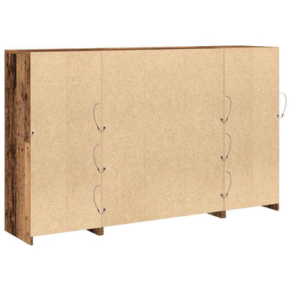 LED Sideboard Oudhout 163 x 37 x 100 cm Bewerkt hout