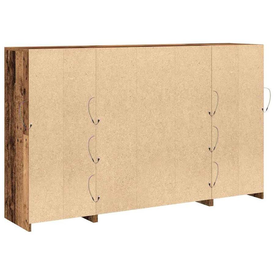 LED Sideboard Oudhout 163 x 37 x 100 cm Bewerkt hout