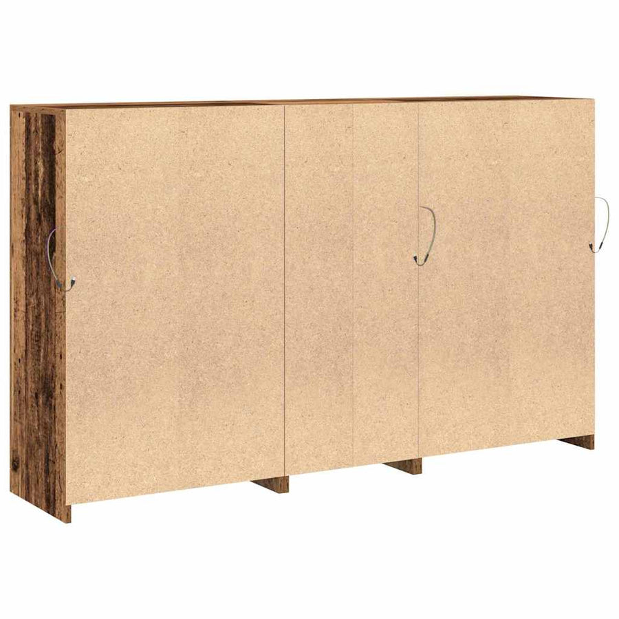 LED Sideboard Oudhout 162 x 37 x 100 cm Bewerkt hout