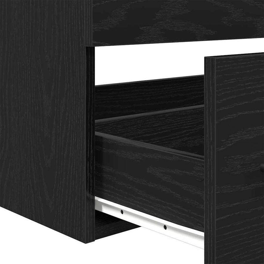 Badkamertenk te kast met lade Wandgemonteerd 3 pcs Zwart Eiken