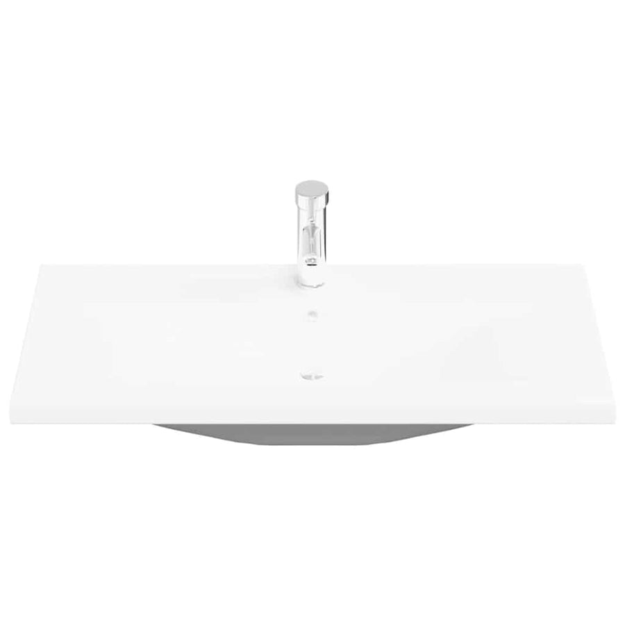 Badkamertenk te kast met lade Wandgemonteerd 3 pcs Zwart Eiken