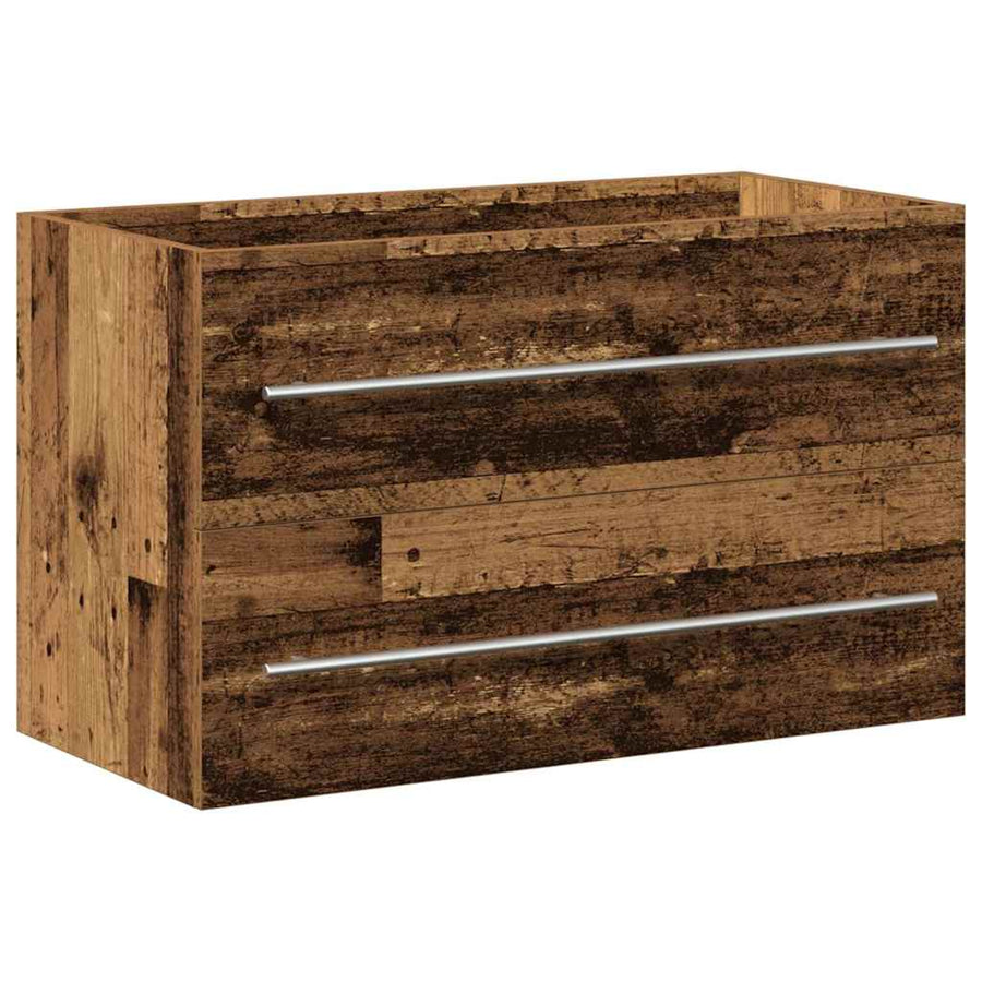 Badkamertenk te kast met lade 2 pcs Oud Hout 80 x 38,5 x 48 cm