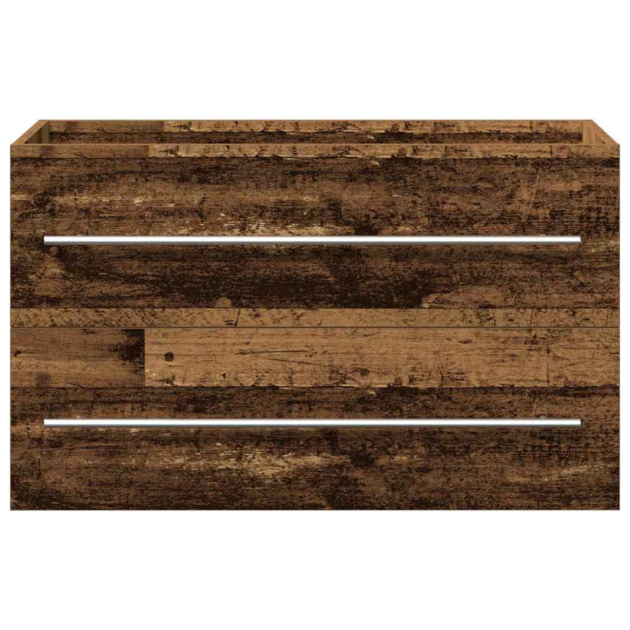 Badkamertenk te kast met lade 2 pcs Oud Hout 80 x 38,5 x 48 cm