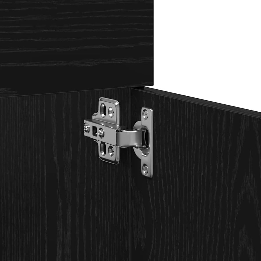 Badkamerkast Zwart Eiken 80 x 38,5 x 46 cm Bewerkt hout