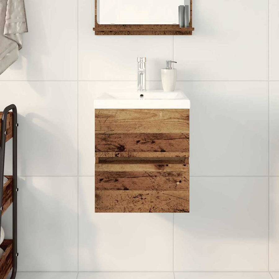 Badkamertenk te kast Zwart Eiken 80 x 39 x 62 cm Bewerkt hout