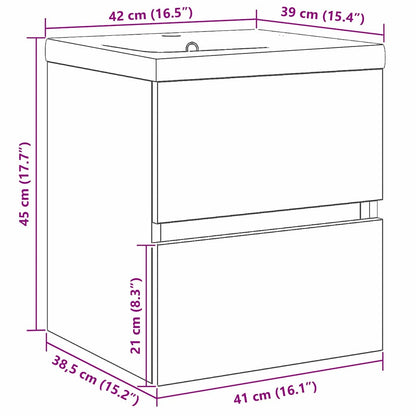 Badkamertenk te kast Zwart Eiken 80 x 39 x 62 cm Bewerkt hout