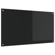 Keukenspatscherm 110x60 cm gehard glas zwart