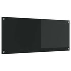 Kitchen Splashback 120 x 50 cm Tempered Glass Black 1