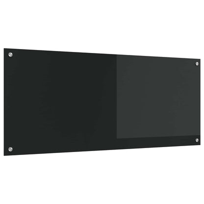Keuken Spatscherm 120 X 50 Cm Gehard Glas Zwart 1