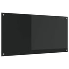 Keuken spatscherm 120x60 cm gehard glas zwart