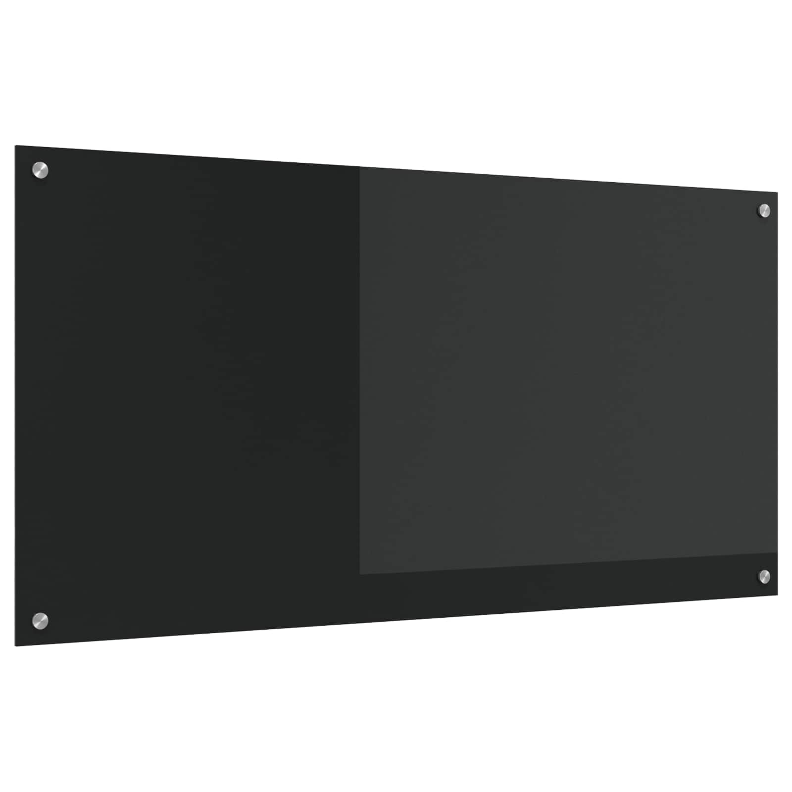 Keuken Achterwand Zwart 120 X 60 X 0,6 Cm Gehard Glas Zwart