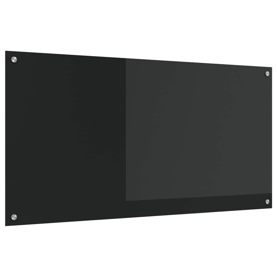 Keuken Achterwand Zwart 120 X 60 X 0,6 Cm Gehard Glas Zwart