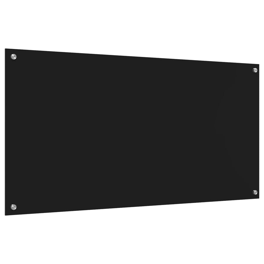 Keuken Achterwand Zwart 120 X 60 X 0,6 Cm Gehard Glas Zwart