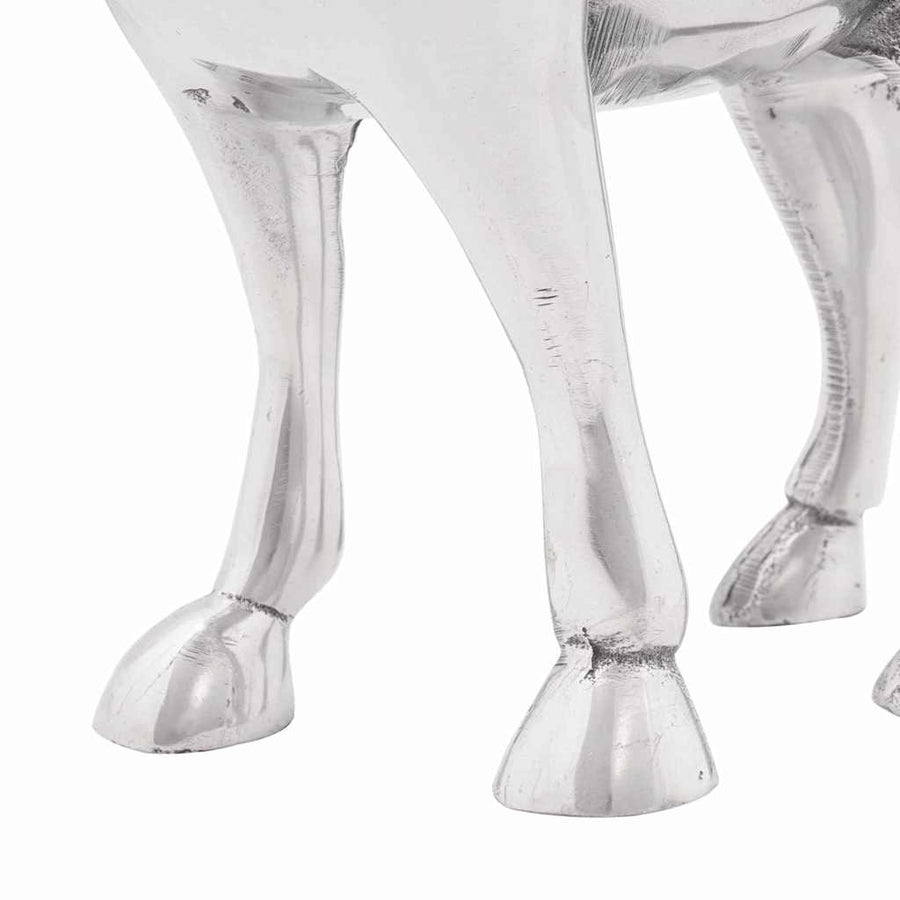 Stierensculptuur Zilver 20 x 17 x 23 cm Aluminium