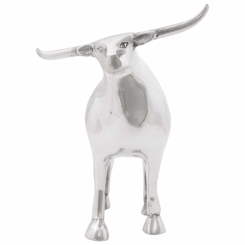 Stierensculptuur Zilver 20 x 17 x 23 cm Aluminium