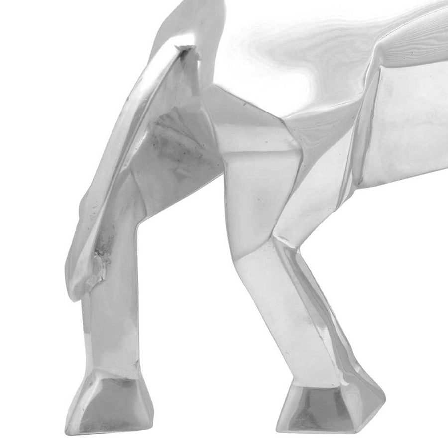 Stierensculptuur Zilver 74 x 23 x 39 cm Aluminium