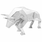 Bull Sculpture Silver 74 x 23 x 39 cm Aluminium