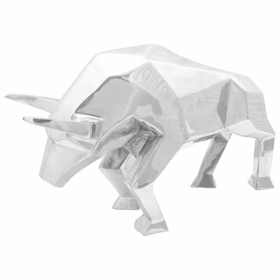 Stierensculptuur Zilver 74 x 23 x 39 cm Aluminium