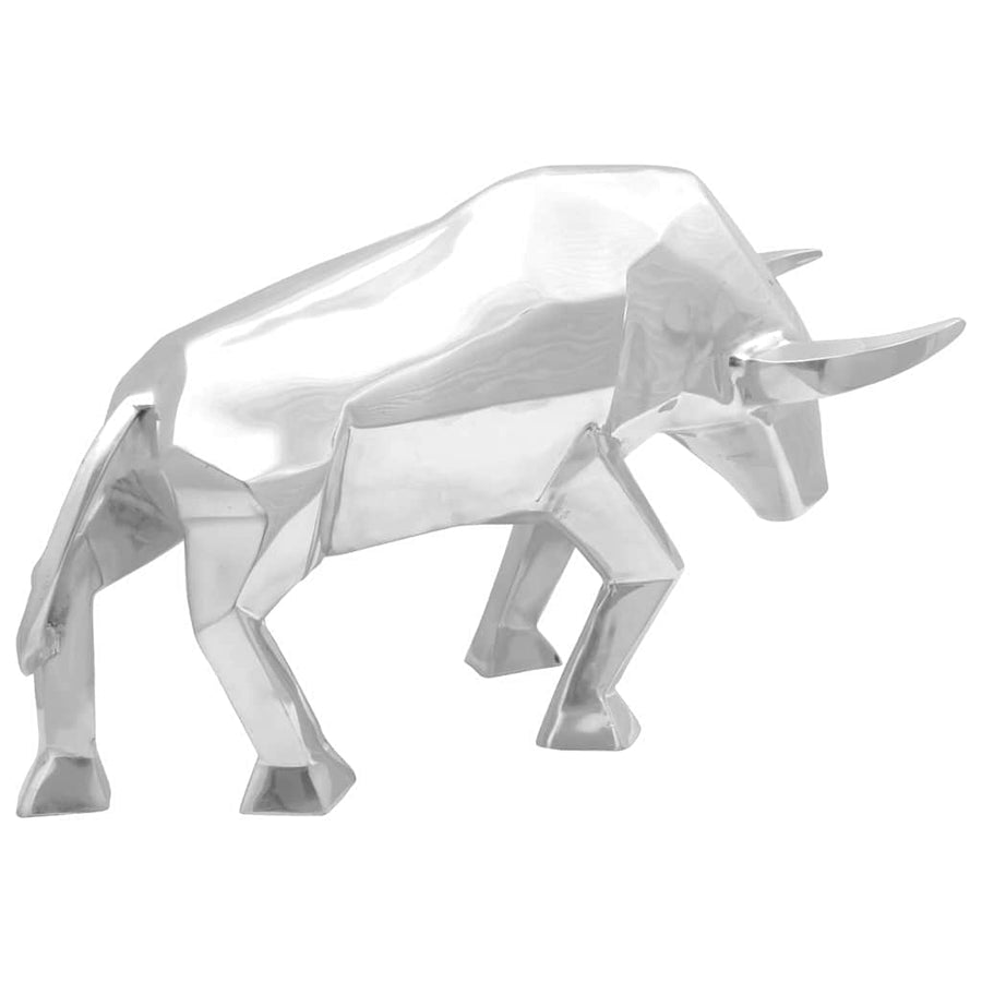 Stierensculptuur Zilver 74 x 23 x 39 cm Aluminium