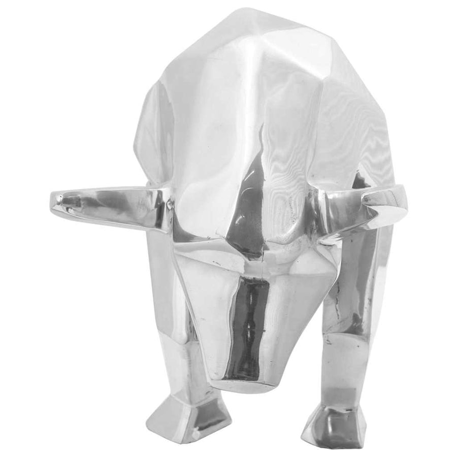 Stierensculptuur Zilver 74 x 23 x 39 cm Aluminium