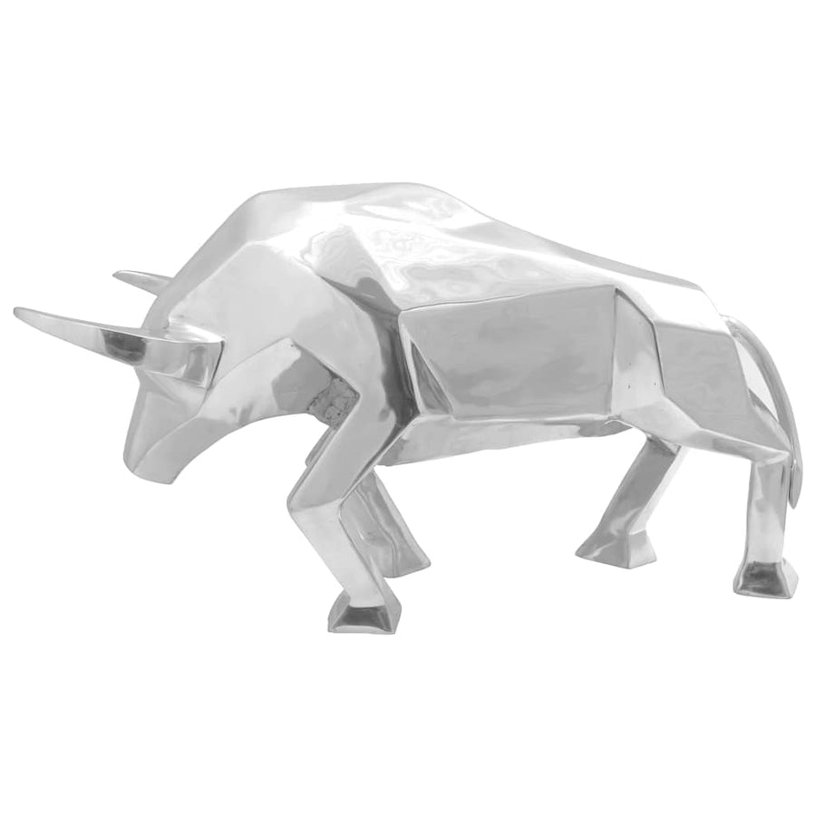 Stierensculptuur Zilver 74 x 23 x 39 cm Aluminium
