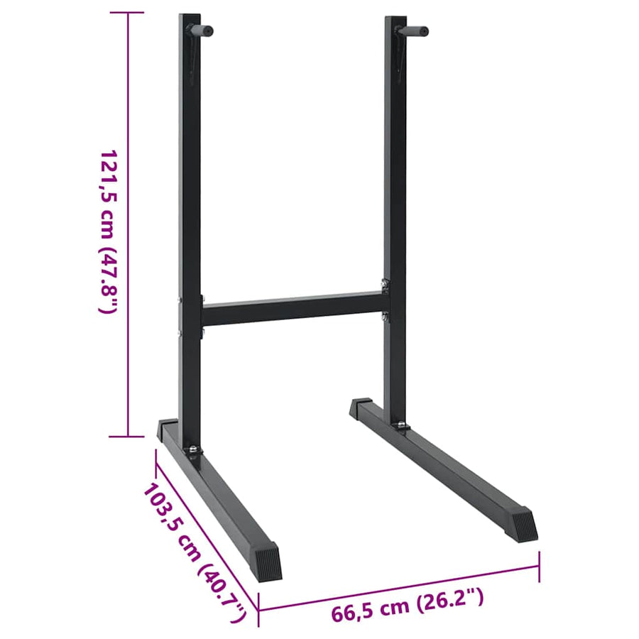 Dip station Zwart 103.5 x 66.5 x 121.5 cm Gepoedercoat staal