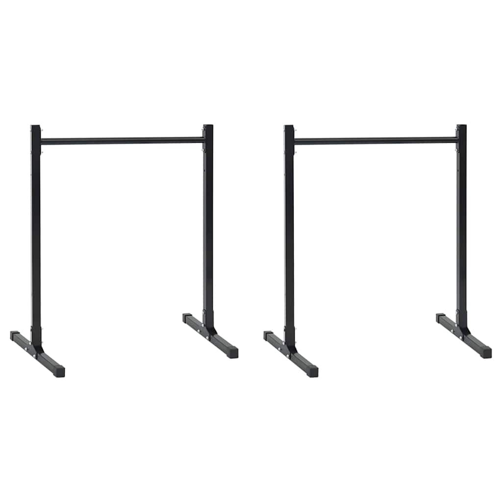 Dip station 2 pcs Zwart 55 x 90 x 104.5 cm Gepoedercoat staal
