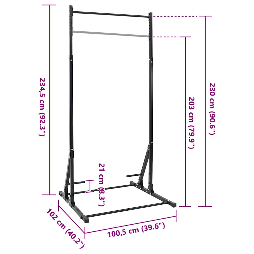 Optrekstang Station Zwart 100,5 x 102 x 234,5 cm