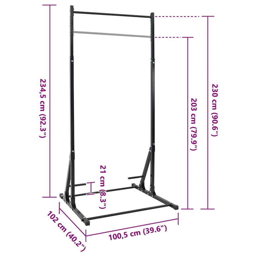 Optrekstang Station Zwart 100,5 x 102 x 234,5 cm