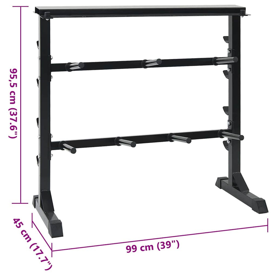 Halterrek Zwart 99 X 45 X 95,5 Cm Gepoedercoat Staal