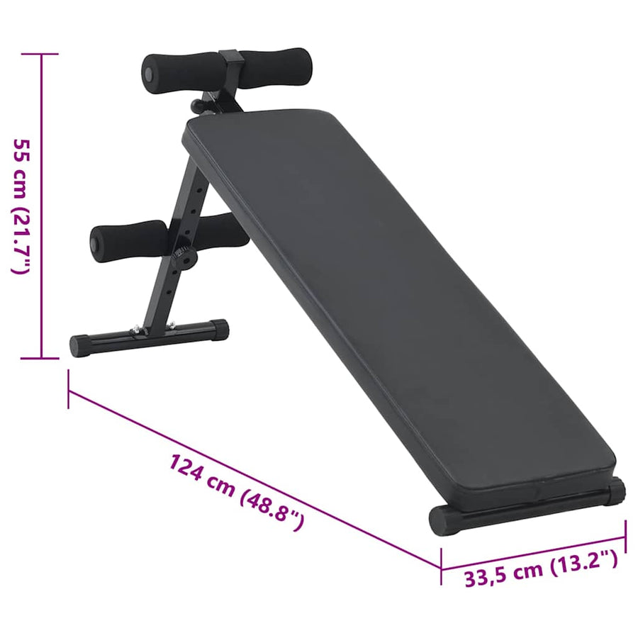 Opkrolbank Zwart 124 x 33,5 x 55 cm Gepoedercoat staal