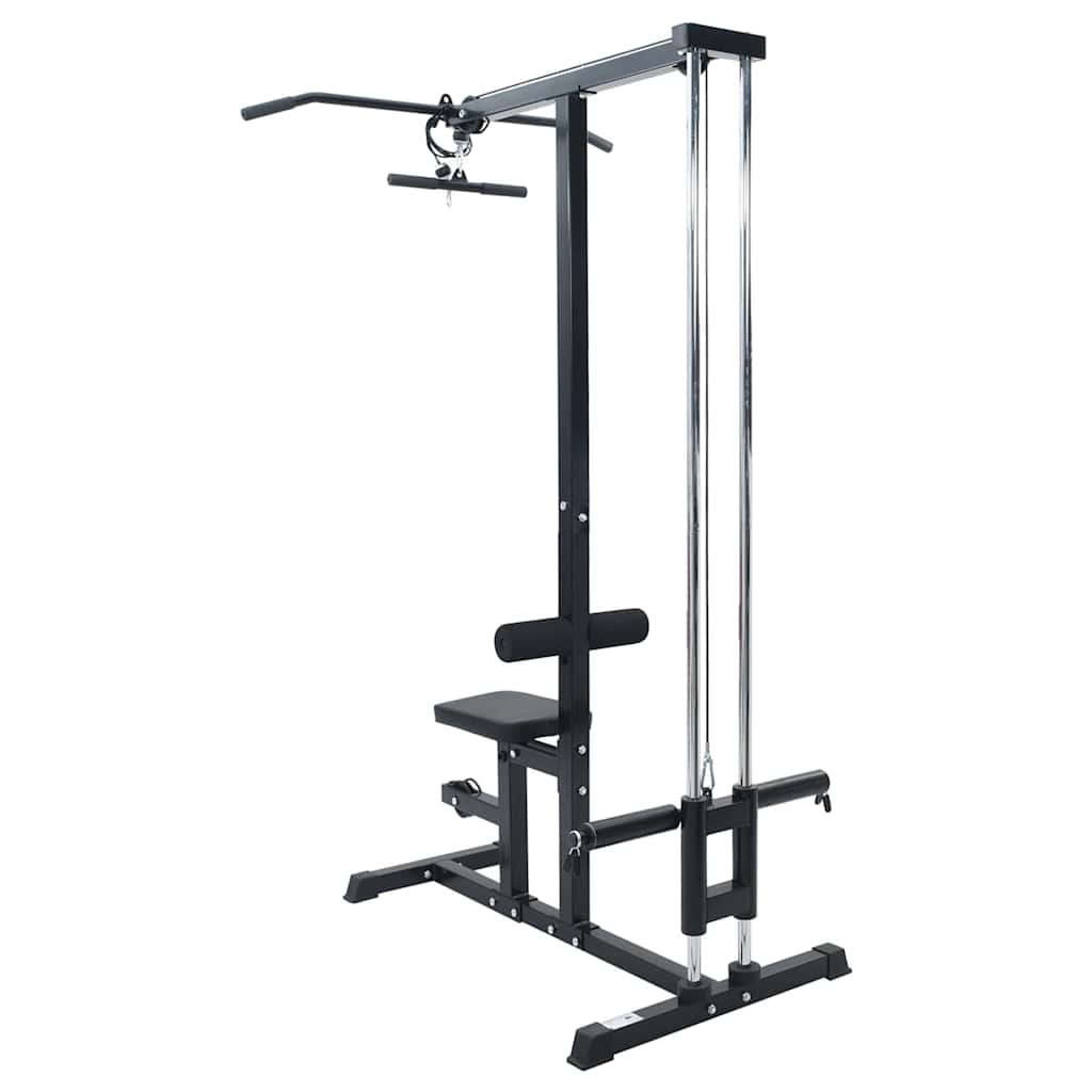 Lat pulldown machine Zwart 110 x 70 x 187 cm Gepoedercoat staal