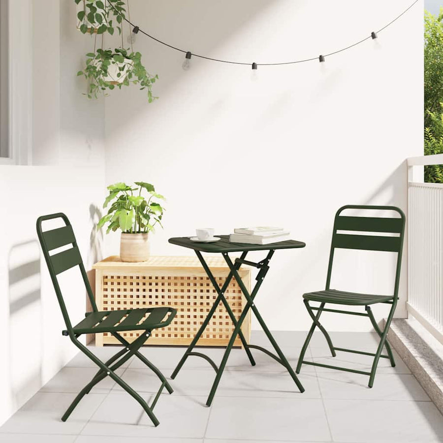 Tuin Opvouwbare Stoel 2 pcs Groen 42 x 52 x 82 cm