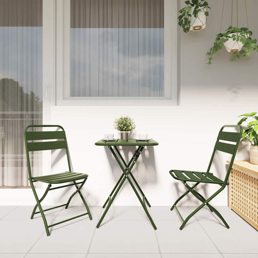 Tuin Opvouwbare Stoel 2 pcs Groen 42 x 52 x 82 cm