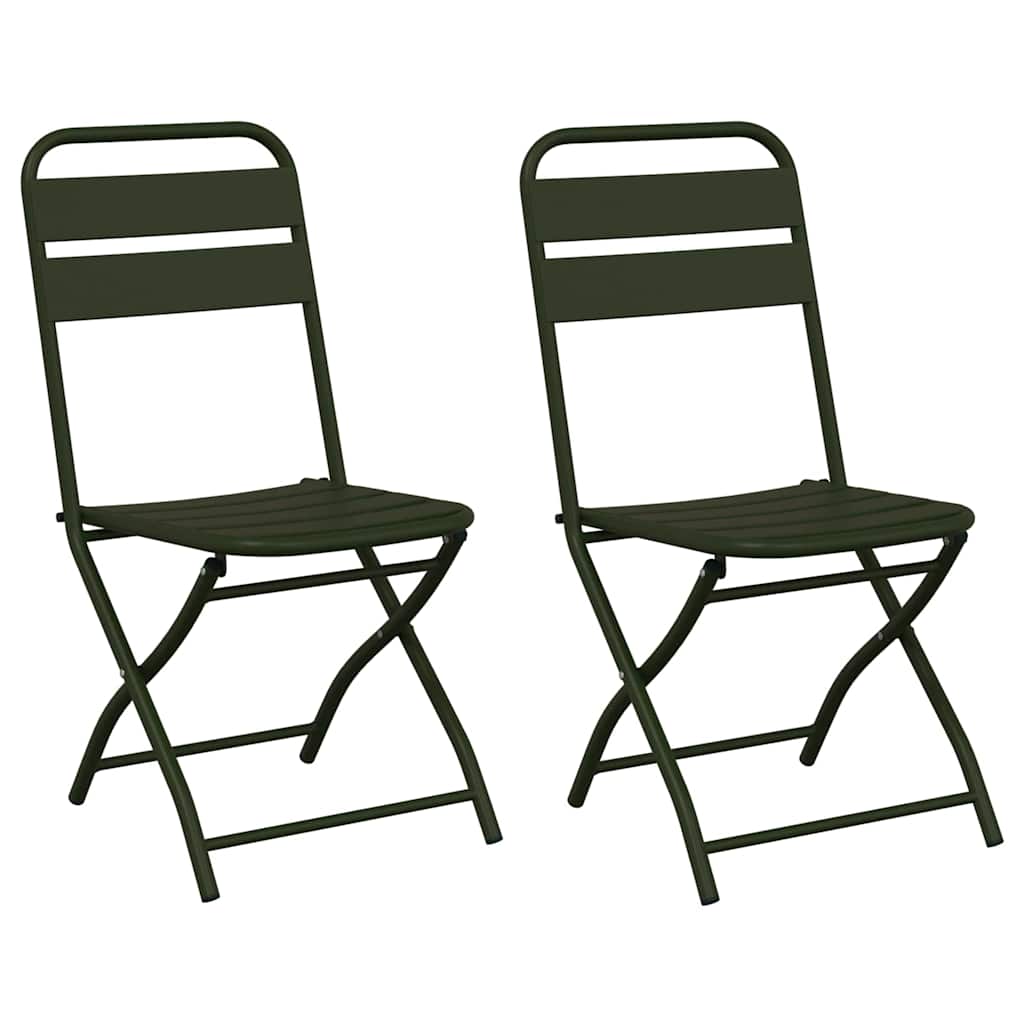 Tuin Opvouwbare Stoel 2 pcs Groen 42 x 52 x 82 cm