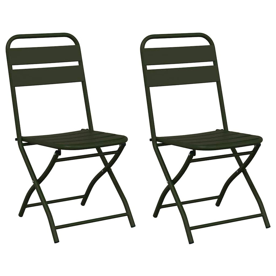 Tuin Opvouwbare Stoel 2 pcs Groen 42 x 52 x 82 cm