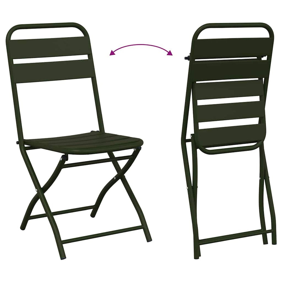 Tuin Opvouwbare Stoel 2 pcs Groen 42 x 52 x 82 cm