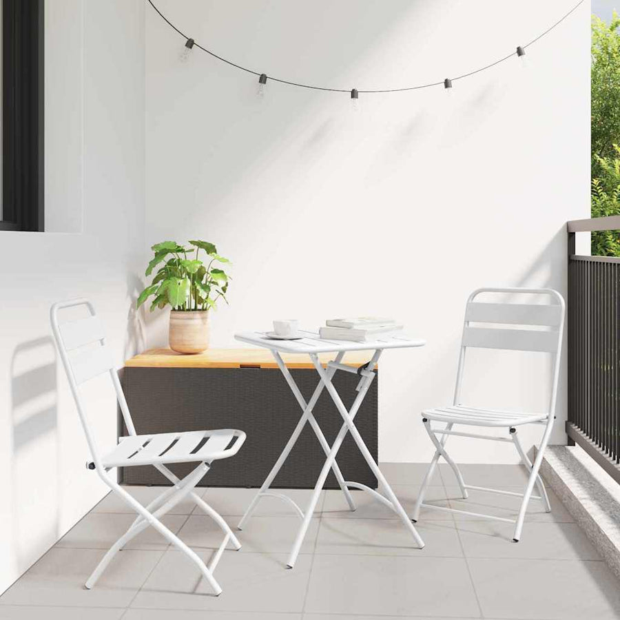 Tuin Opvouwbare Stoel 2 pcs Wit 42 x 52 x 82 cm