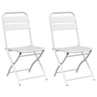 Tuinstoel opvouwbaar wit 42x52x82 cm set van 2