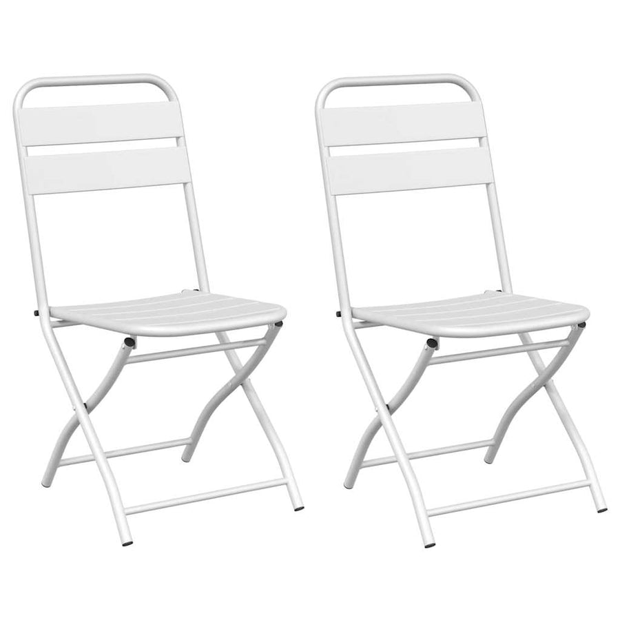 Tuin Opvouwbare Stoel 2 pcs Wit 42 x 52 x 82 cm