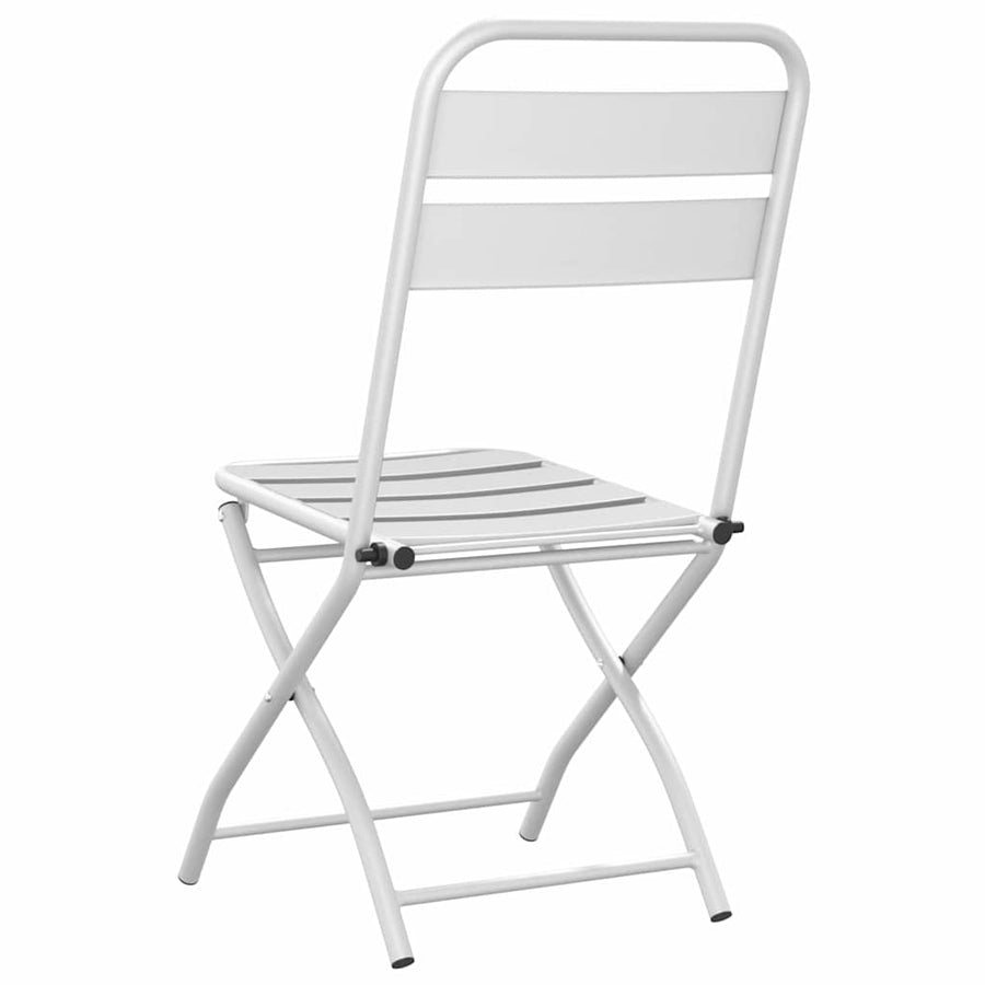 Tuin Opvouwbare Stoel 2 pcs Wit 42 x 52 x 82 cm